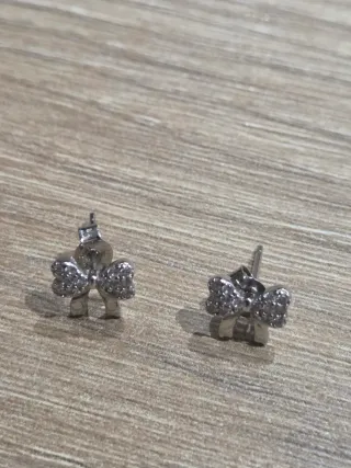 Pendientes lazo plata