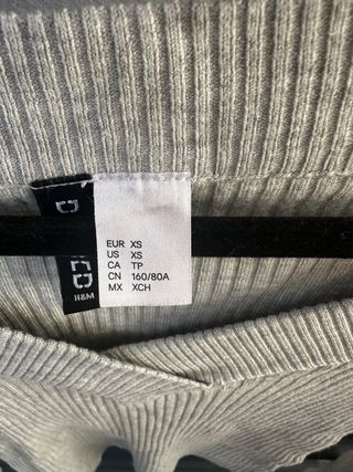 Camiseta H&M Gris Manga Larga Talla XS