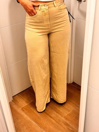Massimo Dutti Pantalones Beige Talla 36