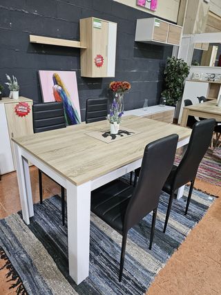OFERTA DE MESA/COMEDOR NORDICA+ 4 SILLAS POLIPIEL
