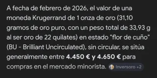 Krugerrand 1 onza de oro