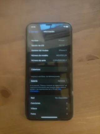 iPhone X Batería 72%