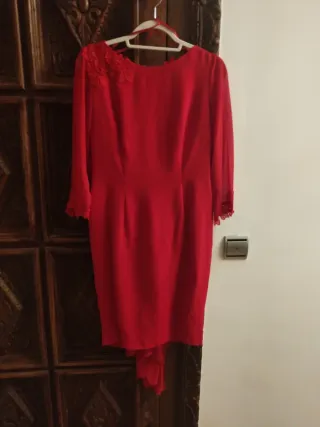 Vestido fiesta Claudina Mata rojo