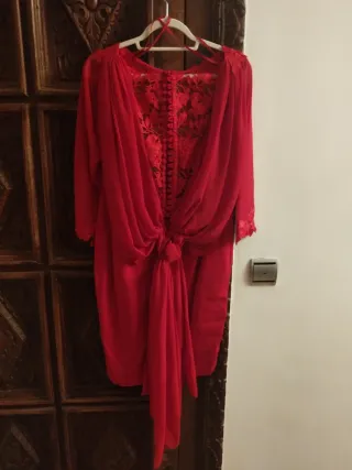 Vestido fiesta Claudina Mata rojo