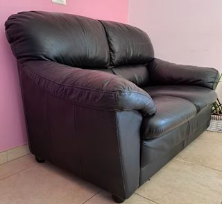Divano 2 posti in ecopelle nera