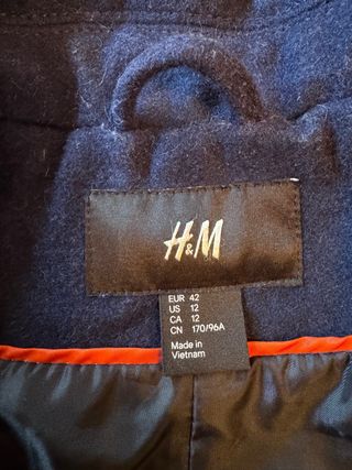 Abrigo H&M azul marino mujer