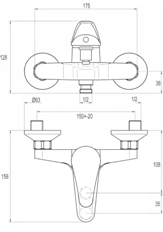 Rubinetto Miscelatore Vasca Bagno Doccia Cromato