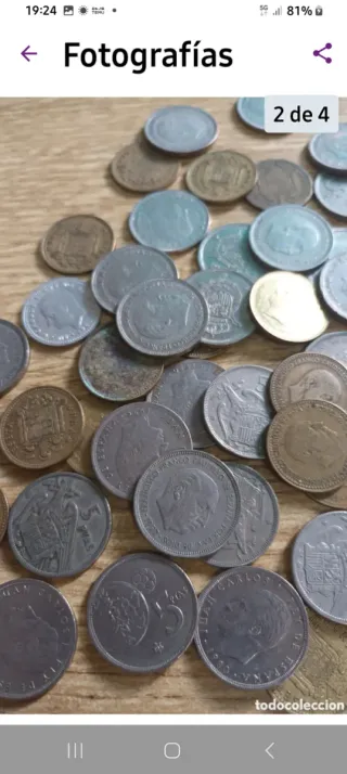 Lote 77 monedas Rey y Franco