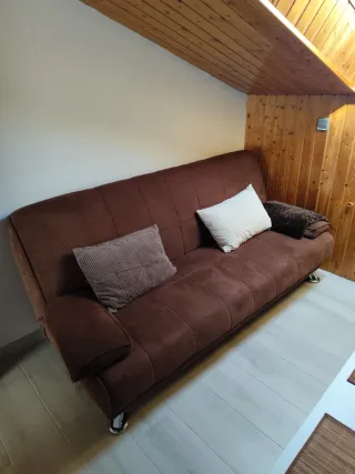 Sofá Cama Marrón Tela