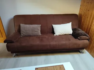 Sofá Cama Marrón Tela