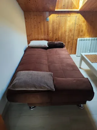 Sofá Cama Marrón Tela