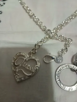 Collar Guess y Pulsera Michael Kors Plata