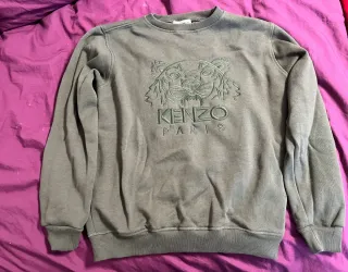 Sudadera Kenzo Verde Oliva con Tigre Bordado