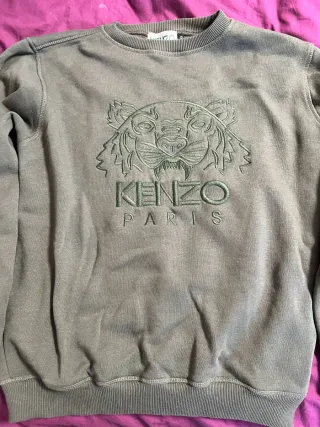 Sudadera Kenzo Verde Oliva con Tigre Bordado