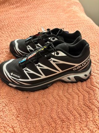 Imitación Zapatillas Salomon Negras y Plateadas