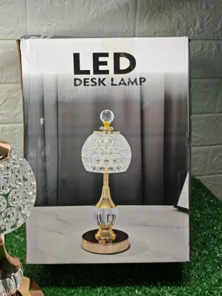 Lámpara Mesa LED USB Metal Acrílico Cristal