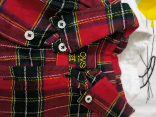 Camisa cuadros roja y blanca niño (Lote 4-5 a: 90€
