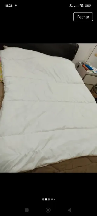 Edredom Solteiro Quente Branco