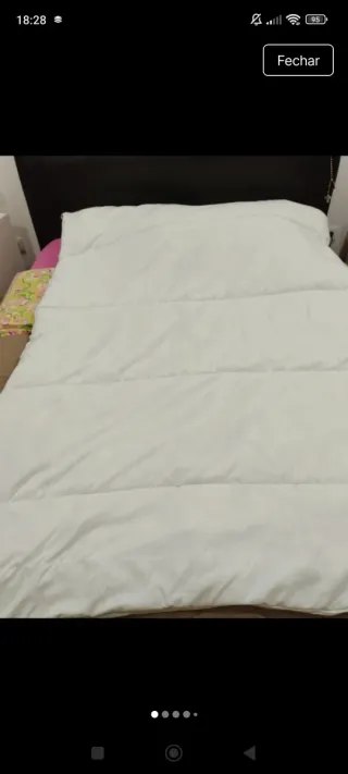Edredom Solteiro Quente Branco