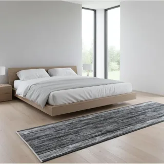 Tappeto da corridoio grigio e blu