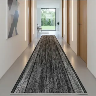 Tappeto da corridoio grigio e blu