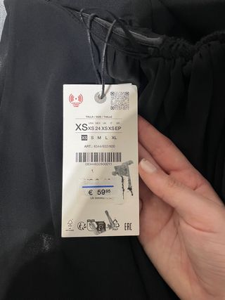 Top palabra de honor largo negro