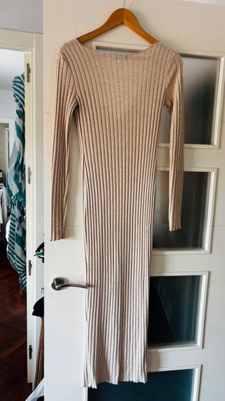 Vestido punto Zara Beige Talla M