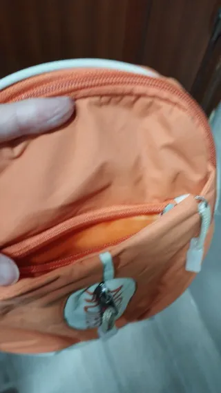 Mini bandolera multibolsillos naranja y beige