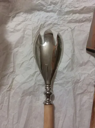 Set posate acciaio e legno