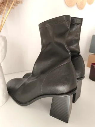 Botines de tacón negros mujer