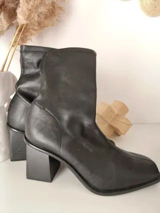 Botines de tacón negros mujer