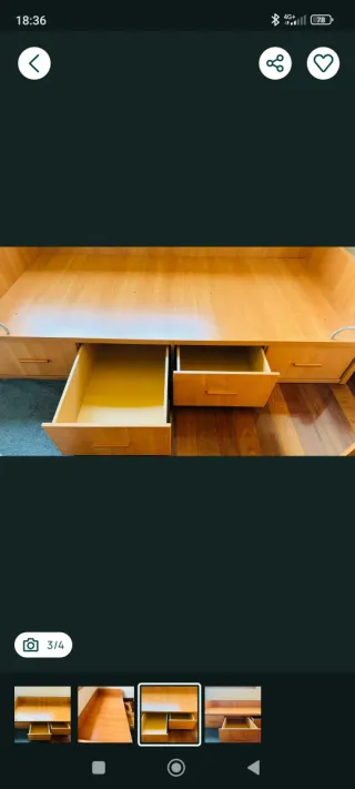 Cama de solteiro com arrumação em madeira