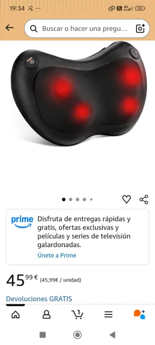 Masajeador cervical con calor