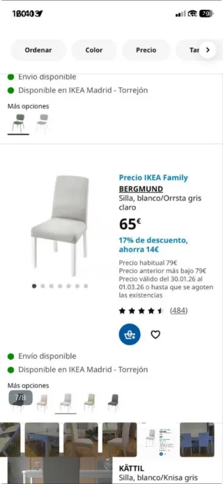 PACK 4 Sillas Comedor