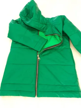 Cappotto donna pelle verde smeraldo taglia S