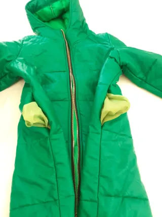 Cappotto donna pelle verde smeraldo taglia S