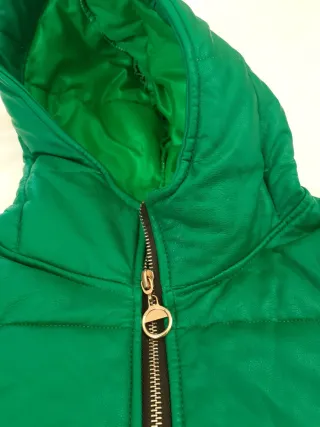 Cappotto donna pelle verde smeraldo taglia S