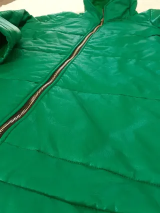 Cappotto donna pelle verde smeraldo taglia S