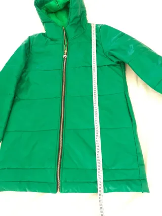 Cappotto donna pelle verde smeraldo taglia S