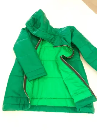Cappotto donna pelle verde smeraldo taglia S