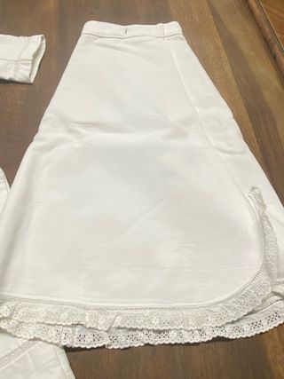 Abrigo y faldon Bautismo Vintage Blanco