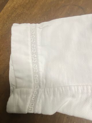 Abrigo y faldon Bautismo Vintage Blanco