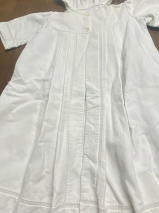 Abrigo y faldon Bautismo Vintage Blanco