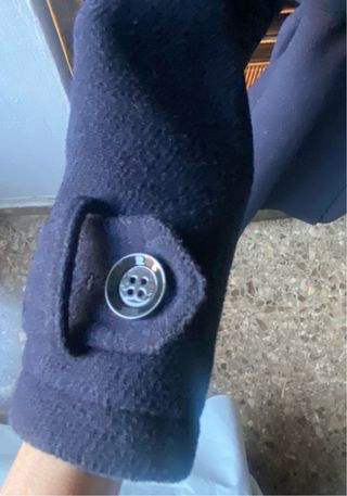 Abrigo paño lana cruzado azul marino