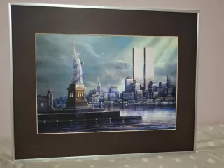 Quadro New York Statua della Libertà con Cornice in Metallo