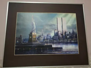 Quadro New York Statua della Libertà con Cornice in Metallo