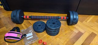 Barra y Mancuernas Ajustables