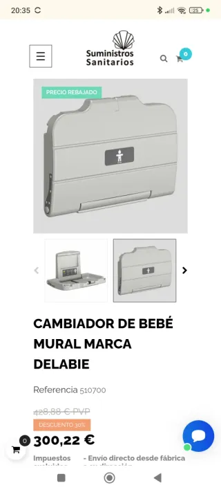 Cambiador Bebé Mural Delabie