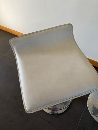 Taburetes altos cocina piel y metal