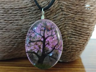 Conjunto Collar y Pendientes con Flores Prensadas